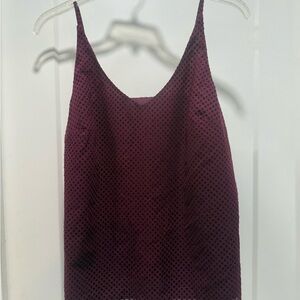 Elegant Burgundy Polka Dot Women's Top